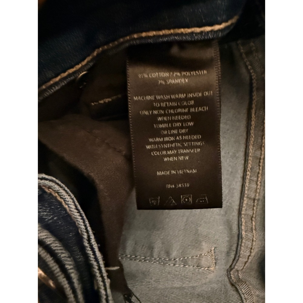 KUT from the Kloth 4 Blue Toothpick Skinny Jeans Distressed Cotton Blend Denim - Picture 5 of 8